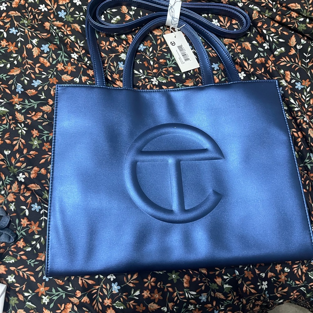 Telfar cobalt blue medium bag.